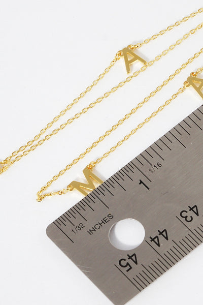 MAMA Letter Necklace Gold
