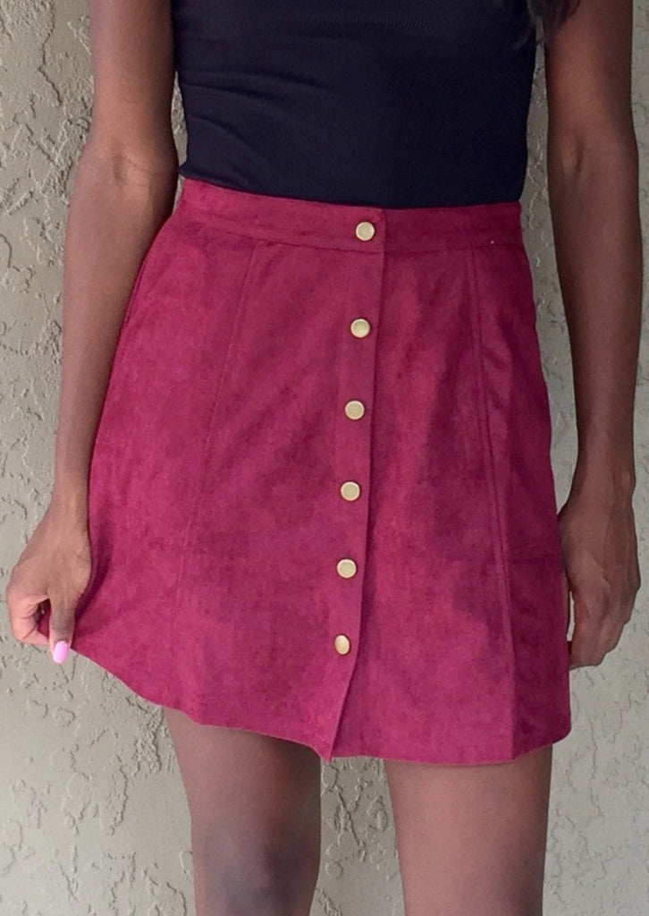 Faux Real Suede Skirt