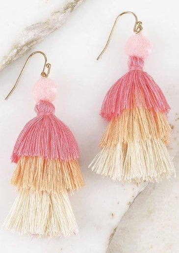 Pink Ombré Tassel Earrings