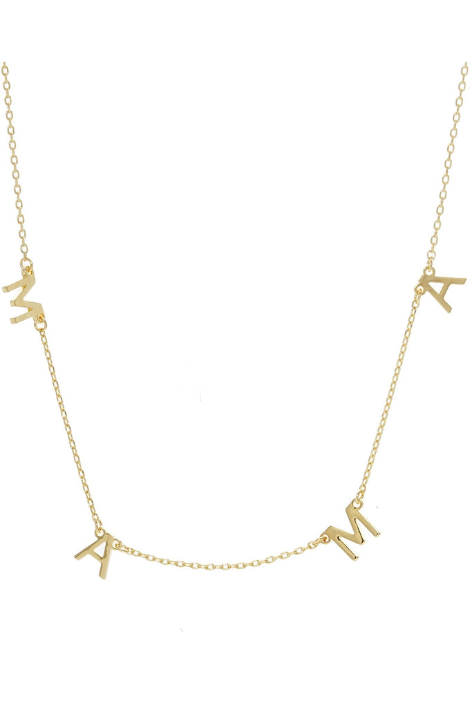 MAMA Letter Necklace Gold