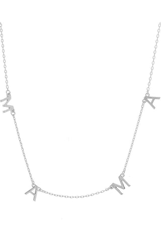 MAMA Letter Necklace Silver