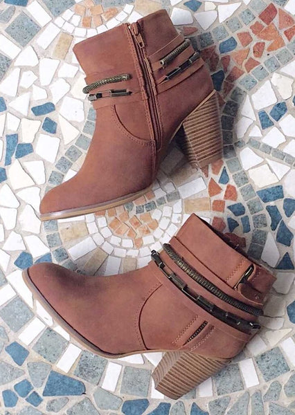 Chained Up Booties (Tan)