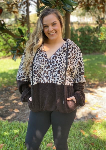 Leopard Print Half-Zip Pullover
