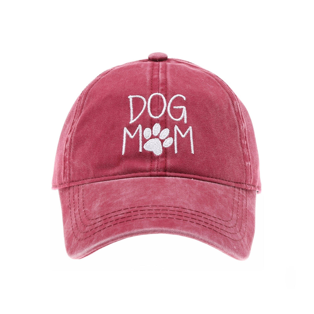 Dog Mom Hat (Burgundy)